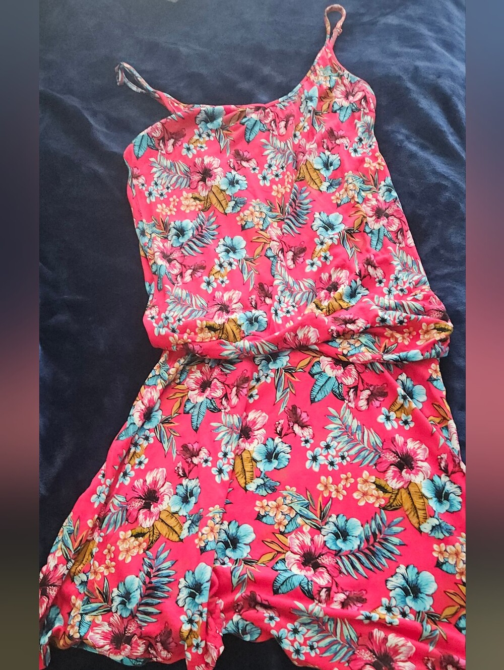 LASCANA Pink Tropical Floral Blouson Waist Midi Dress US 4